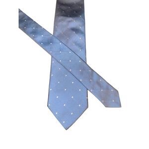 Breuer Blue & White Polkadot 100% Silk Handmade in Italy Neck Tie